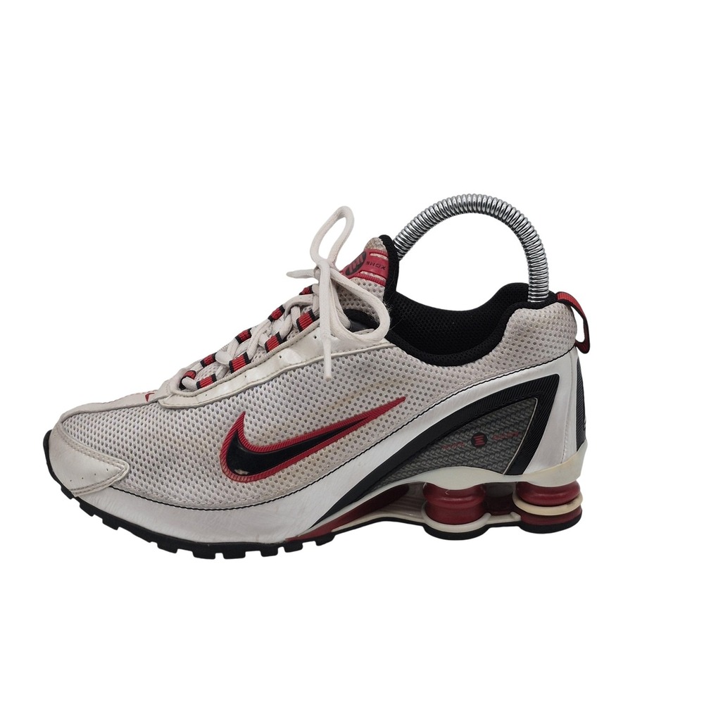 Nike Shox Shoes Youth Size 5Y White Red Black Running Mesh Athletic 315444-101